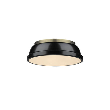 Golden Lighting 3602-14 AB-AB Duncan 14" Flush Mount - Crescent Harbor