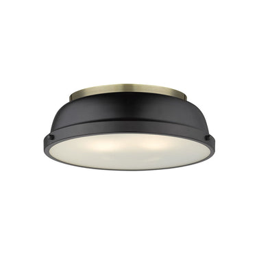 Golden Lighting 3602-14 AB-AB Duncan 14" Flush Mount - Crescent Harbor