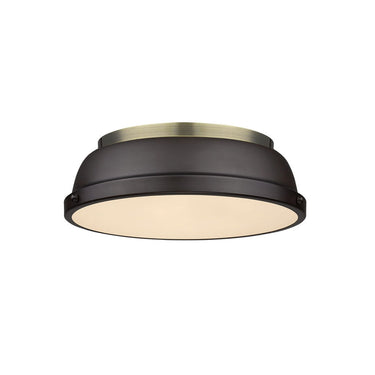 Golden Lighting 3602-14 AB-AB Duncan 14" Flush Mount - Crescent Harbor