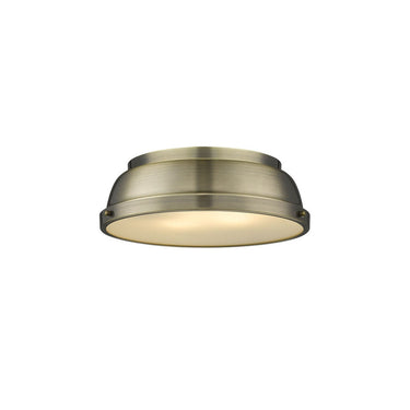 Golden Lighting 3602-14 AB-AB Duncan 14" Flush Mount - Crescent Harbor