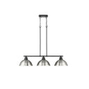 Golden Lighting 3602-3LP BLK Duncan 3 Light Linear Pendant - Crescent Harbor