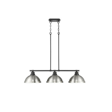 Golden Lighting 3602-3LP BLK Duncan 3 Light Linear Pendant - Crescent Harbor