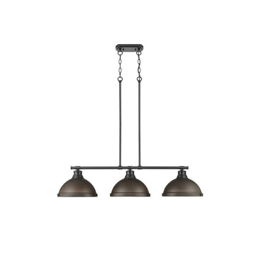 Golden Lighting 3602-3LP BLK Duncan 3 Light Linear Pendant - Crescent Harbor