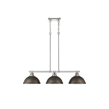 Golden Lighting 3602-3LP BLK Duncan 3 Light Linear Pendant - Crescent Harbor