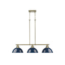 Golden Lighting 3602-3LP BLK Duncan 3 Light Linear Pendant - Crescent Harbor