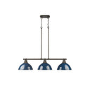 Golden Lighting 3602-3LP BLK Duncan 3 Light Linear Pendant - Crescent Harbor