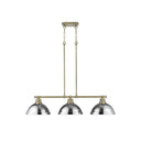 Golden Lighting 3602-3LP BLK Duncan 3 Light Linear Pendant - Crescent Harbor