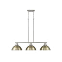 Golden Lighting 3602-3LP BLK Duncan 3 Light Linear Pendant - Crescent Harbor