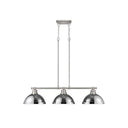 Golden Lighting 3602-3LP BLK Duncan 3 Light Linear Pendant - Crescent Harbor