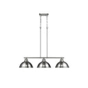 Golden Lighting 3602-3LP BLK Duncan 3 Light Linear Pendant - Crescent Harbor