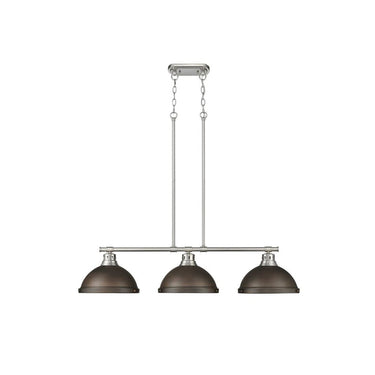 Golden Lighting 3602-3LP BLK Duncan 3 Light Linear Pendant - Crescent Harbor