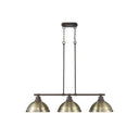 Golden Lighting 3602-3LP BLK Duncan 3 Light Linear Pendant - Crescent Harbor