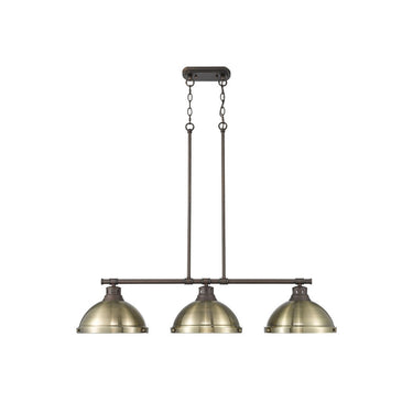 Golden Lighting 3602-3LP BLK Duncan 3 Light Linear Pendant - Crescent Harbor