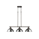 Golden Lighting 3602-3LP BLK Duncan 3 Light Linear Pendant - Crescent Harbor