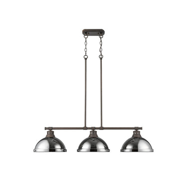 Golden Lighting 3602-3LP BLK Duncan 3 Light Linear Pendant - Crescent Harbor