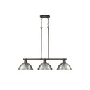 Golden Lighting 3602-3LP BLK Duncan 3 Light Linear Pendant - Crescent Harbor