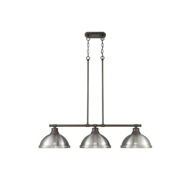 Golden Lighting 3602-3LP BLK Duncan 3 Light Linear Pendant - Crescent Harbor