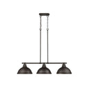 Golden Lighting 3602-3LP BLK Duncan 3 Light Linear Pendant - Crescent Harbor