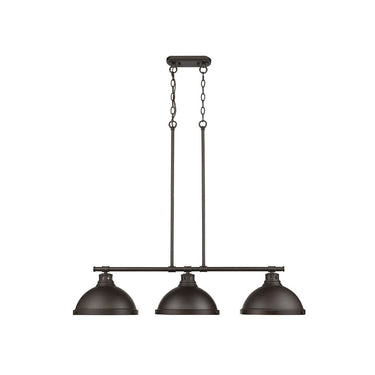 Golden Lighting 3602-3LP BLK Duncan 3 Light Linear Pendant - Crescent Harbor