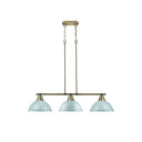 Golden Lighting 3602-3LP BLK Duncan 3 Light Linear Pendant - Crescent Harbor