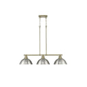 Golden Lighting 3602-3LP BLK Duncan 3 Light Linear Pendant - Crescent Harbor
