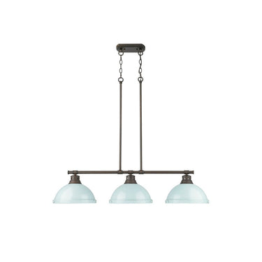Golden Lighting 3602-3LP BLK Duncan 3 Light Linear Pendant - Crescent Harbor