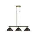 Golden Lighting 3602-3LP BLK Duncan 3 Light Linear Pendant - Crescent Harbor