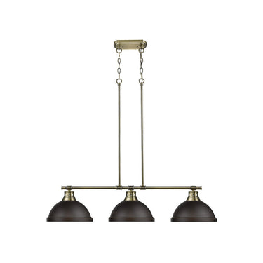 Golden Lighting 3602-3LP BLK Duncan 3 Light Linear Pendant - Crescent Harbor