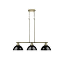 Golden Lighting 3602-3LP BLK Duncan 3 Light Linear Pendant - Crescent Harbor