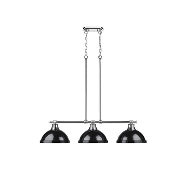 Golden Lighting 3602-3LP BLK Duncan 3 Light Linear Pendant - Crescent Harbor