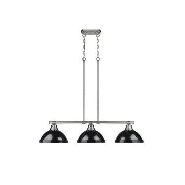 Golden Lighting 3602-3LP BLK Duncan 3 Light Linear Pendant - Crescent Harbor