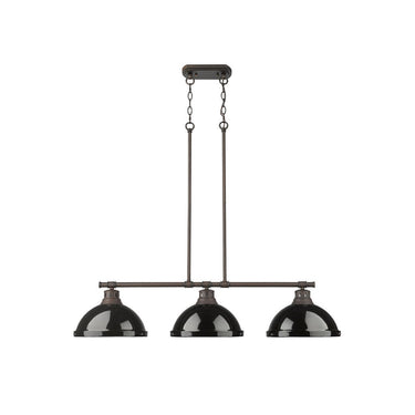 Golden Lighting 3602-3LP BLK Duncan 3 Light Linear Pendant - Crescent Harbor