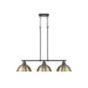 Golden Lighting 3602-3LP BLK Duncan 3 Light Linear Pendant - Crescent Harbor