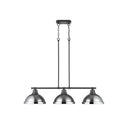 Golden Lighting 3602-3LP BLK Duncan 3 Light Linear Pendant - Crescent Harbor