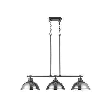 Golden Lighting 3602-3LP BLK Duncan 3 Light Linear Pendant - Crescent Harbor