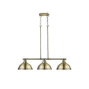 Golden Lighting 3602-3LP BLK Duncan 3 Light Linear Pendant - Crescent Harbor