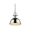 Golden Lighting 3602-L CH-CH Duncan 1 Light Pendant with Chain - Crescent Harbor