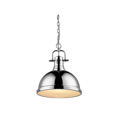 Golden Lighting 3602-L CH-CH Duncan 1 Light Pendant with Chain - Crescent Harbor