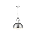 Golden Lighting 3602-L CH-CH Duncan 1 Light Pendant with Chain - Crescent Harbor