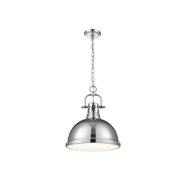 Golden Lighting 3602-L CH-CH Duncan 1 Light Pendant with Chain - Crescent Harbor
