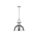 Golden Lighting 3602-L CH-CH Duncan 1 Light Pendant with Chain - Crescent Harbor