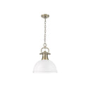 Golden Lighting 3602-L Duncan 1 Light Pendant with Chain in Aged Brass - Crescent Harbor