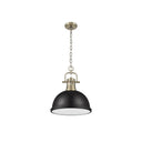 Golden Lighting 3602-L Duncan 1 Light Pendant with Chain in Aged Brass - Crescent Harbor