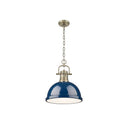 Golden Lighting 3602-L Duncan 1 Light Pendant with Chain in Aged Brass - Crescent Harbor
