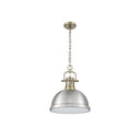 Golden Lighting 3602-L Duncan 1 Light Pendant with Chain in Aged Brass - Crescent Harbor