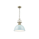 Golden Lighting 3602-L Duncan 1 Light Pendant with Chain in Aged Brass - Crescent Harbor
