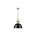 Golden Lighting 3602-L Duncan 1 Light Pendant with Chain in Aged Brass - Crescent Harbor