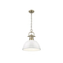 Golden Lighting 3602-L Duncan 1 Light Pendant with Chain in Aged Brass - Crescent Harbor