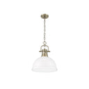 Golden Lighting 3602-L Duncan 1 Light Pendant with Chain in Aged Brass - Crescent Harbor