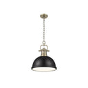 Golden Lighting 3602-L Duncan 1 Light Pendant with Chain in Aged Brass - Crescent Harbor